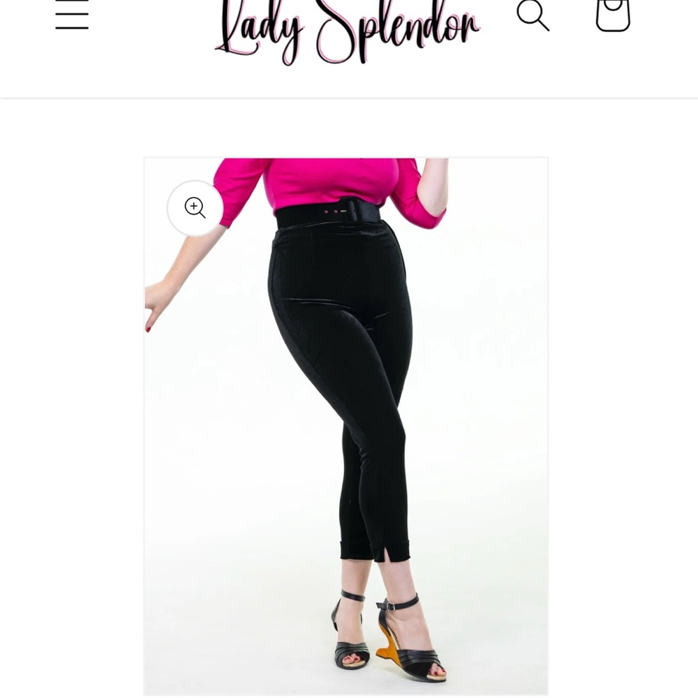 Lady Splendor black velvet pants